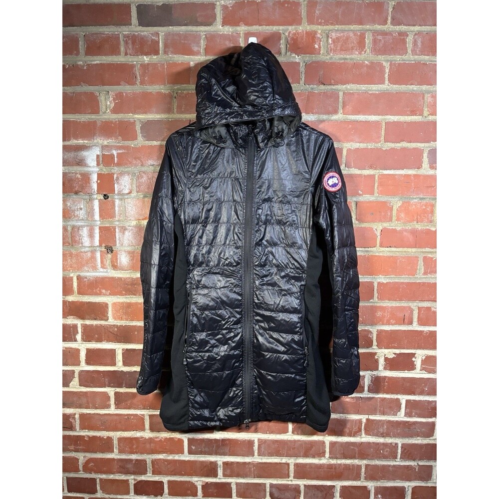 Canada Goose Black Hybridge Lite Hooded Down Coat Jacket 2710L Womens Medium